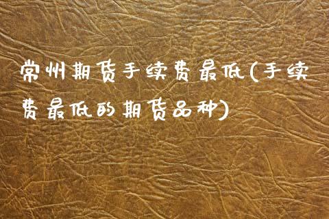常州期货手续费最低(手续费最低的期货品种)_https://www.zztgc.com_期货入门_第1张