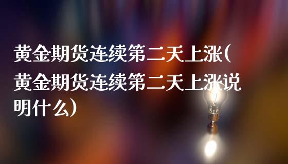 黄金期货连续第二天上涨(黄金期货连续第二天上涨说明什么)_https://www.zztgc.com_期货直播_第1张