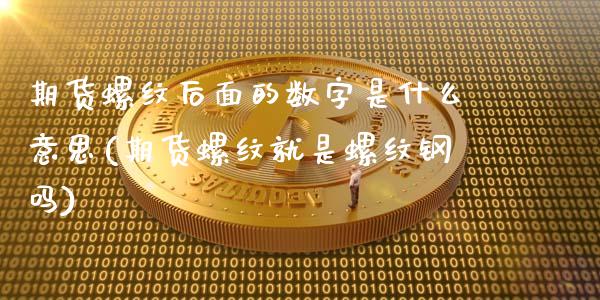 期货螺纹后面的数字是什么意思(期货螺纹就是螺纹钢吗)_https://www.zztgc.com_黄金期货_第1张