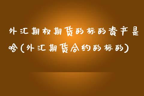 外汇期权期货的标的资产是啥(外汇期货合约的标的)_https://www.zztgc.com_期货开户_第1张