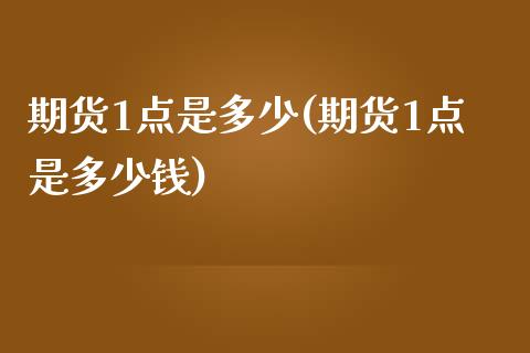 期货1点是多少(期货1点是多少钱)_https://www.zztgc.com_期货直播_第1张