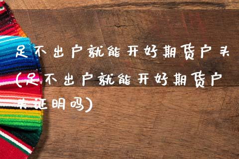 足不出户就能开好期货户头(足不出户就能开好期货户头证明吗)_https://www.zztgc.com_原油期货_第1张