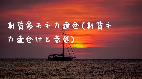 期货多头主力建仓(期货主力建仓什么意思)_https://www.zztgc.com_原油期货_第1张