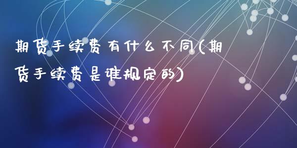 期货手续费有什么不同(期货手续费是谁规定的)_https://www.zztgc.com_期货行情_第1张