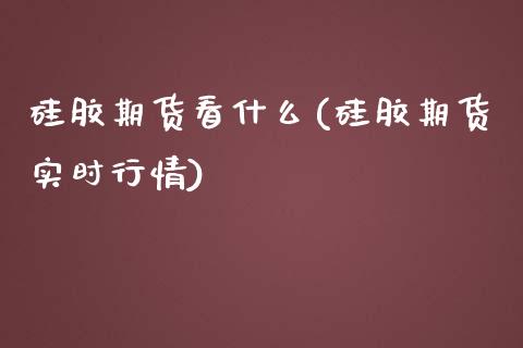 硅胶期货看什么(硅胶期货实时行情)_https://www.zztgc.com_原油期货_第1张