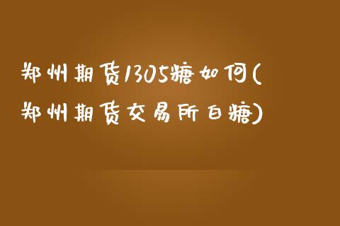 郑州期货1305糖如何(郑州期货交易所白糖)_https://www.zztgc.com_期货开户_第1张