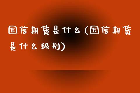 国信期货是什么(国信期货是什么级别)_https://www.zztgc.com_期货行情_第1张