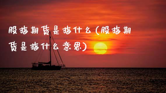 股指期货是指什么(股指期货是指什么意思)_https://www.zztgc.com_黄金期货_第1张