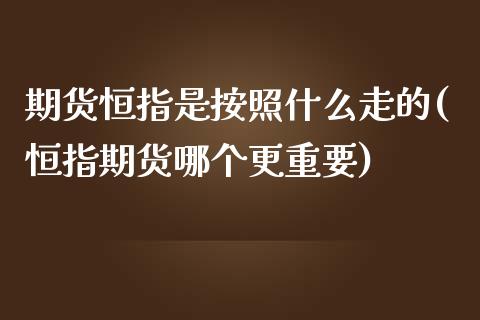 期货恒指是按照什么走的(恒指期货哪个更重要)_https://www.zztgc.com_期货入门_第1张