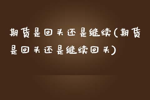 期货是回头还是继续(期货是回头还是继续回头)_https://www.zztgc.com_期货直播_第1张