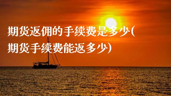 期货返佣的手续费是多少(期货手续费能返多少)_https://www.zztgc.com_期货行情_第1张
