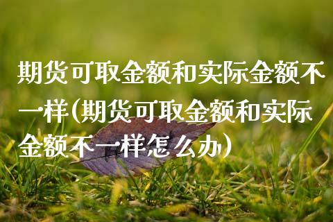 期货可取金额和实际金额不一样(期货可取金额和实际金额不一样怎么办)_https://www.zztgc.com_期货行情_第1张