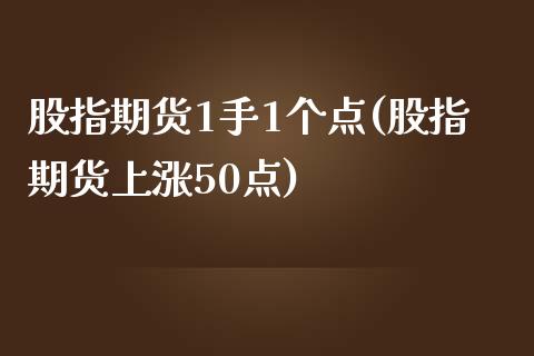 股指期货1手1个点(股指期货上涨50点)_https://www.zztgc.com_期货入门_第1张