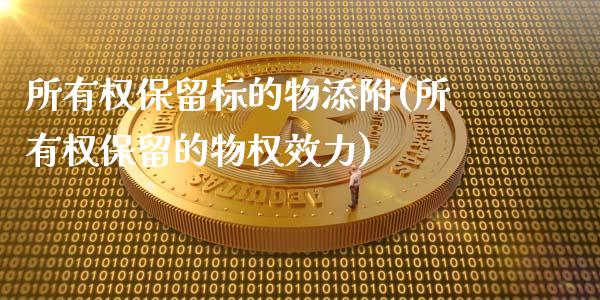 所有权保留标的物添附(所有权保留的物权效力)_https://www.zztgc.com_原油期货_第1张