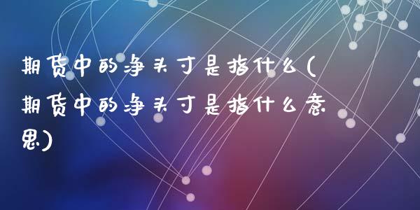 期货中的净头寸是指什么(期货中的净头寸是指什么意思)_https://www.zztgc.com_原油期货_第1张