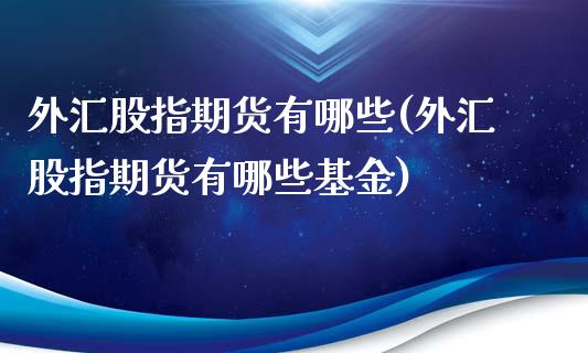 外汇股指期货有哪些(外汇股指期货有哪些基金)_https://www.zztgc.com_期货入门_第1张