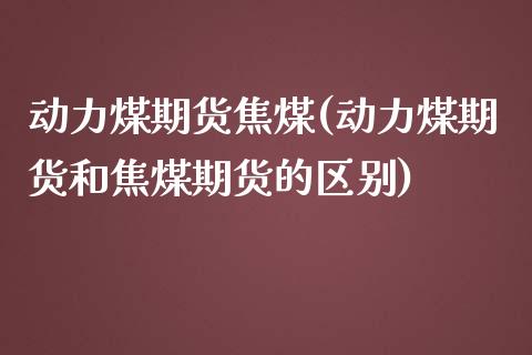 动力煤期货焦煤(动力煤期货和焦煤期货的区别)_https://www.zztgc.com_期货行情_第1张