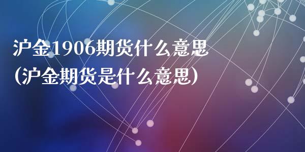 沪金1906期货什么意思(沪金期货是什么意思)_https://www.zztgc.com_期货开户_第1张
