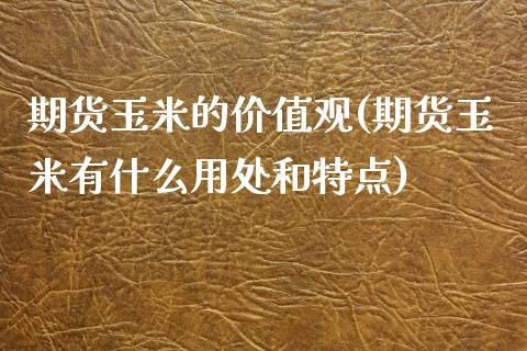 期货玉米的价值观(期货玉米有什么用处和特点)_https://www.zztgc.com_期货直播_第1张