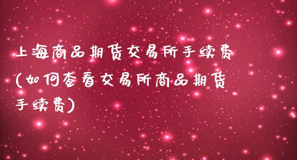 上海商品期货交易所手续费(如何查看交易所商品期货手续费)_https://www.zztgc.com_期货直播_第1张