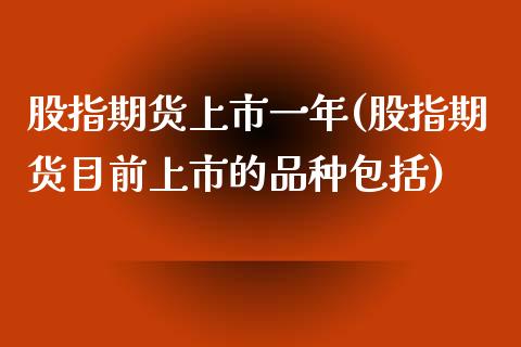 股指期货上市一年(股指期货目前上市的品种包括)_https://www.zztgc.com_期货直播_第1张