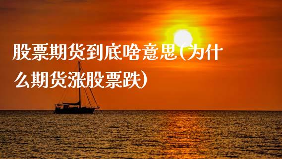 股票期货到底啥意思(为什么期货涨股票跌)_https://www.zztgc.com_期货入门_第1张