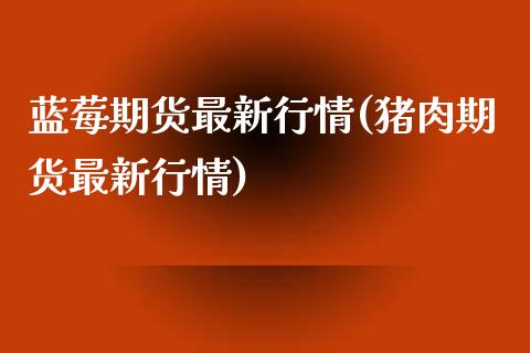蓝莓期货最新行情(猪肉期货最新行情)_https://www.zztgc.com_期货行情_第1张