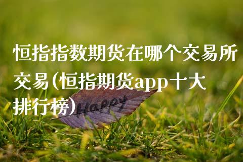 恒指指数期货在哪个交易所交易(恒指期货app十大排行榜)_https://www.zztgc.com_期货直播_第1张