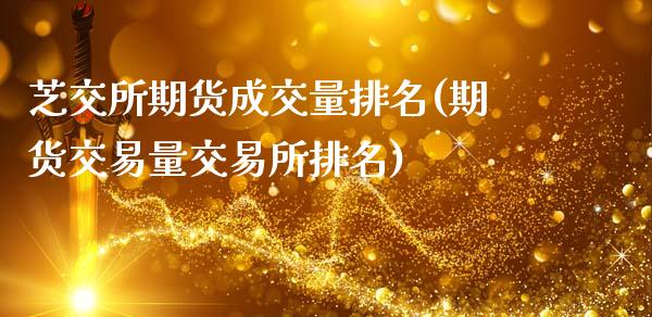 芝交所期货成交量排名(期货交易量交易所排名)_https://www.zztgc.com_期货入门_第1张