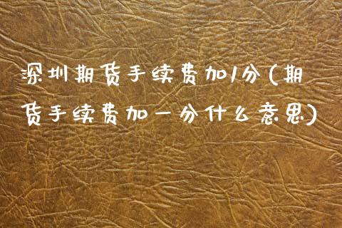 深圳期货手续费加1分(期货手续费加一分什么意思)_https://www.zztgc.com_期货直播_第1张