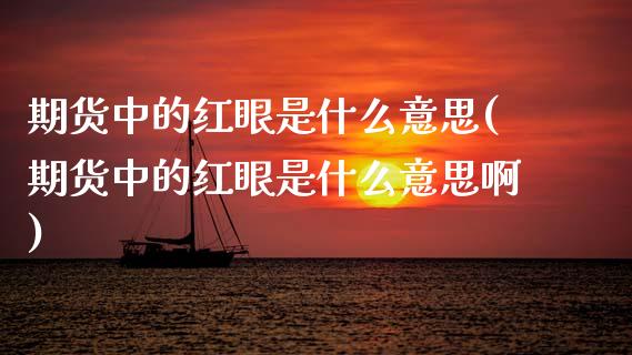期货中的红眼是什么意思(期货中的红眼是什么意思啊)_https://www.zztgc.com_原油期货_第1张