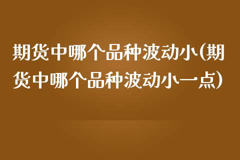 期货中哪个品种波动小(期货中哪个品种波动小一点)_https://www.zztgc.com_期货开户_第1张