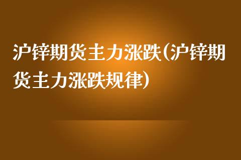 沪锌期货主力涨跌(沪锌期货主力涨跌规律)_https://www.zztgc.com_黄金期货_第1张