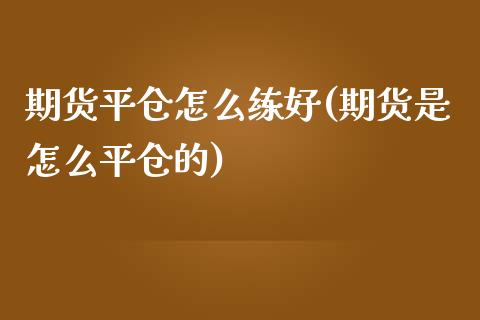 期货平仓怎么练好(期货是怎么平仓的)_https://www.zztgc.com_黄金期货_第1张