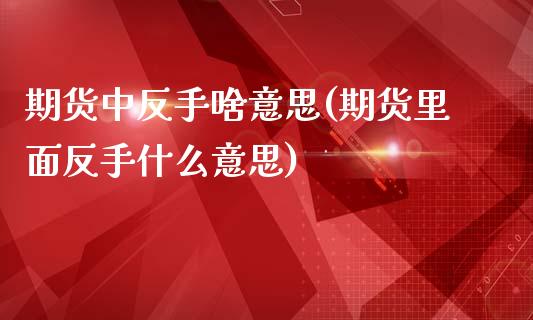 期货中反手啥意思(期货里面反手什么意思)_https://www.zztgc.com_黄金期货_第1张