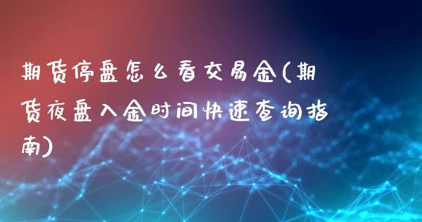 期货停盘怎么看交易金(期货夜盘入金时间快速查询指南)_https://www.zztgc.com_黄金期货_第1张
