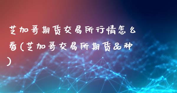 芝加哥期货交易所行情怎么看(芝加哥交易所期货品种)_https://www.zztgc.com_期货入门_第1张