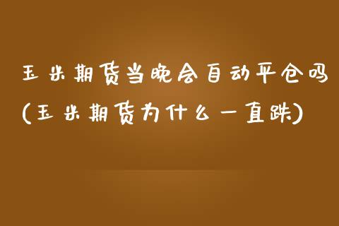 玉米期货当晚会自动平仓吗(玉米期货为什么一直跌)_https://www.zztgc.com_黄金期货_第1张
