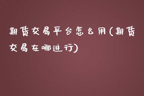 期货交易平台怎么用(期货交易在哪进行)_https://www.zztgc.com_期货入门_第1张