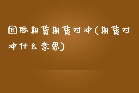 国际期货期货对冲(期货对冲什么意思)_https://www.zztgc.com_期货入门_第1张