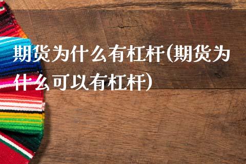 期货为什么有杠杆(期货为什么可以有杠杆)_https://www.zztgc.com_期货入门_第1张