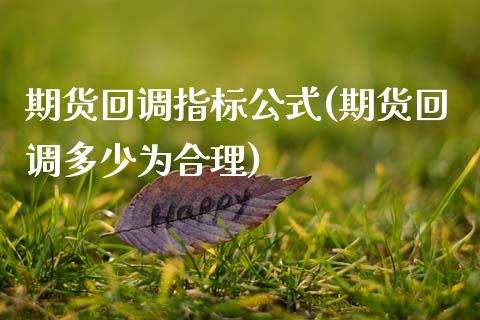 期货回调指标公式(期货回调多少为合理)_https://www.zztgc.com_黄金期货_第1张