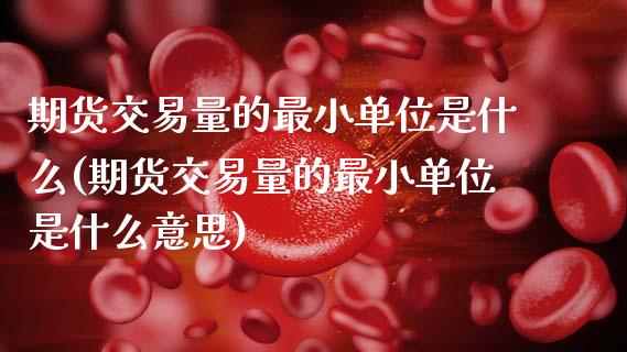 期货交易量的最小单位是什么(期货交易量的最小单位是什么意思)_https://www.zztgc.com_黄金期货_第1张