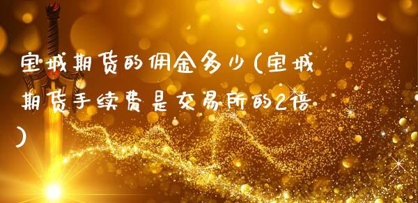 宝城期货的佣金多少(宝城期货手续费是交易所的2倍)_https://www.zztgc.com_期货行情_第1张
