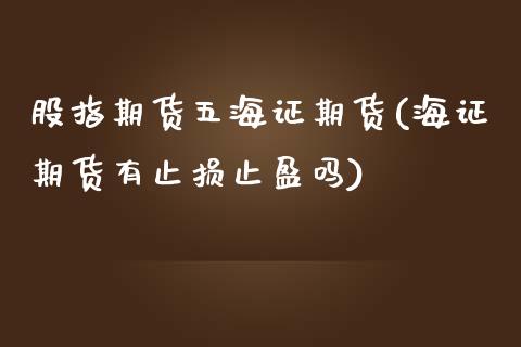 股指期货五海证期货(海证期货有止损止盈吗)_https://www.zztgc.com_期货行情_第1张