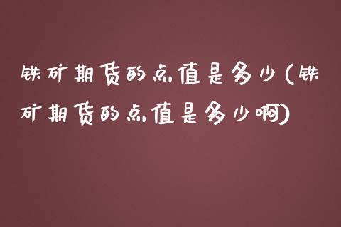 铁矿期货的点值是多少(铁矿期货的点值是多少啊)_https://www.zztgc.com_期货行情_第1张
