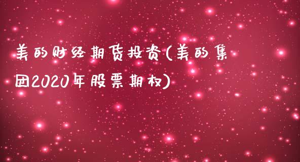 美的财经期货投资(美的集团2020年股票期权)_https://www.zztgc.com_黄金期货_第1张