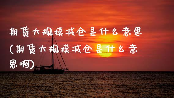 期货大规模减仓是什么意思(期货大规模减仓是什么意思啊)_https://www.zztgc.com_黄金期货_第1张