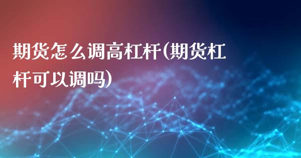 期货怎么调高杠杆(期货杠杆可以调吗)_https://www.zztgc.com_期货直播_第1张
