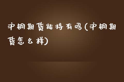沪铜期货能持有吗(沪铜期货怎么样)_https://www.zztgc.com_原油期货_第1张